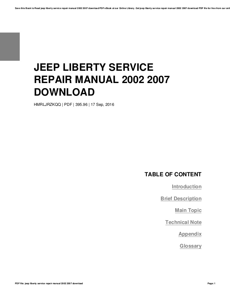 Jeep Owners Manual Download